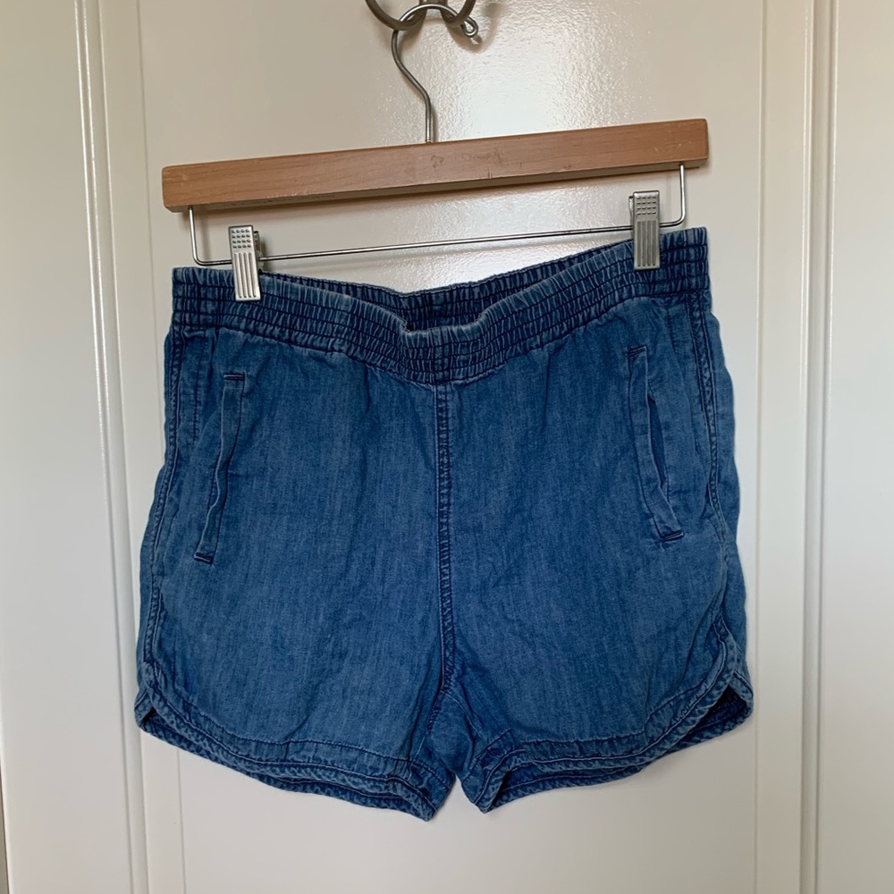 Denim pull on shorts